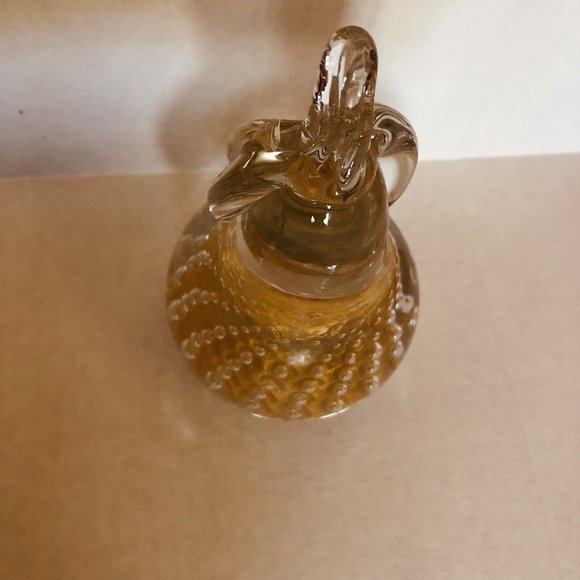 Pear Paperweight Signed By Fm Konstglas, Ronneby  Sweden, Style B-633 Gold Vintg - Picture 6 of 11